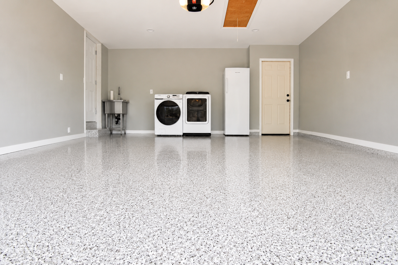 Finished epoxy garage floor, Modesto CA